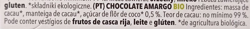 Foto da lista de ingredientes