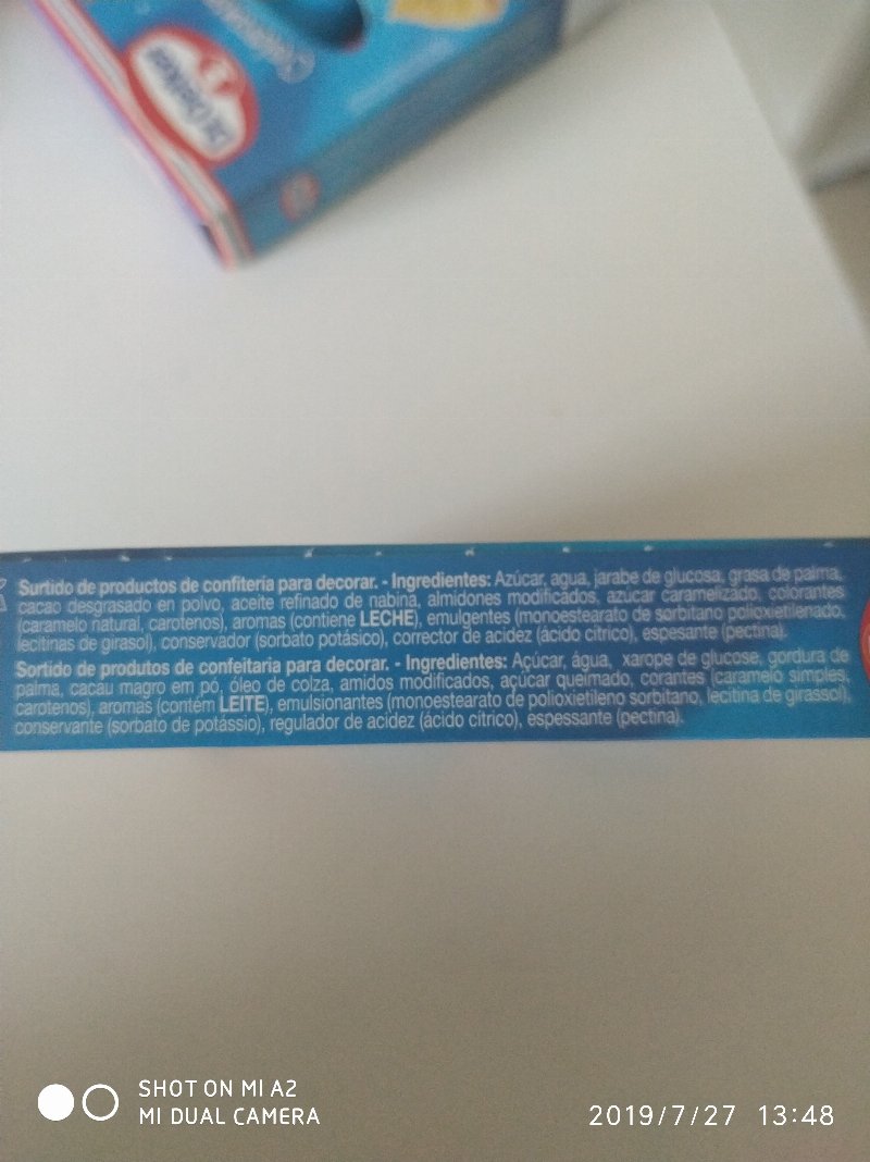 Foto da lista de ingredientes
