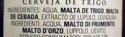 Foto da lista de ingredientes