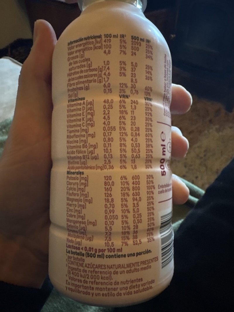 Foto da tabela nutricional
