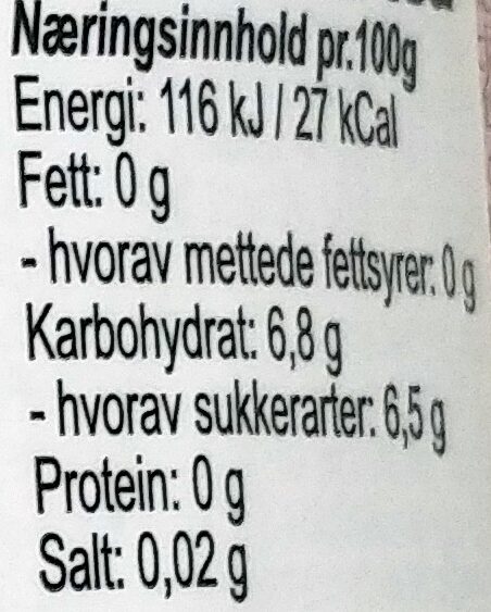 Foto da tabela nutricional