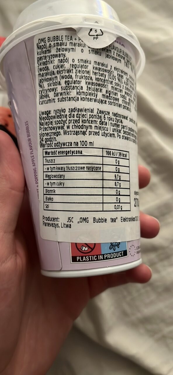 Foto da tabela nutricional
