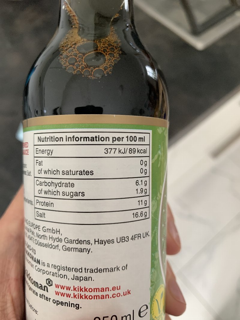 Foto da tabela nutricional