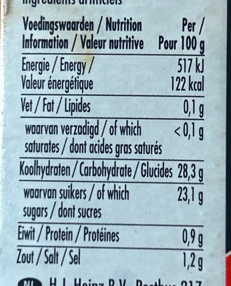 Foto da tabela nutricional