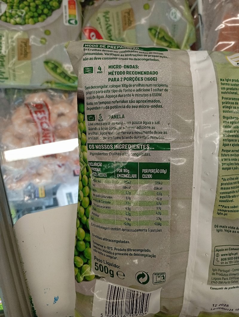 Foto da lista de ingredientes