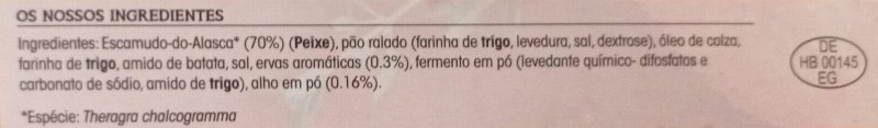 Foto da lista de ingredientes