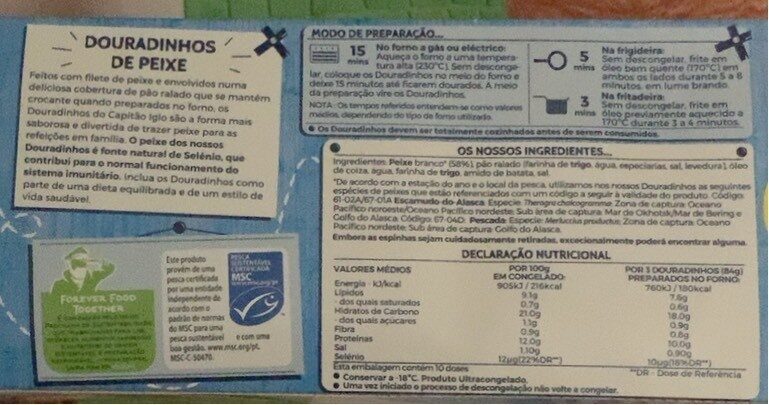 Foto da tabela nutricional