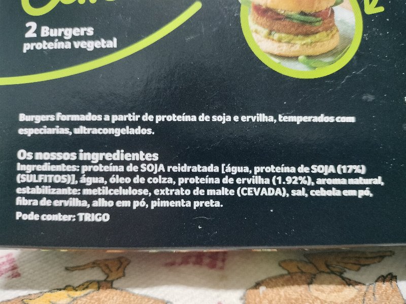 Foto da lista de ingredientes
