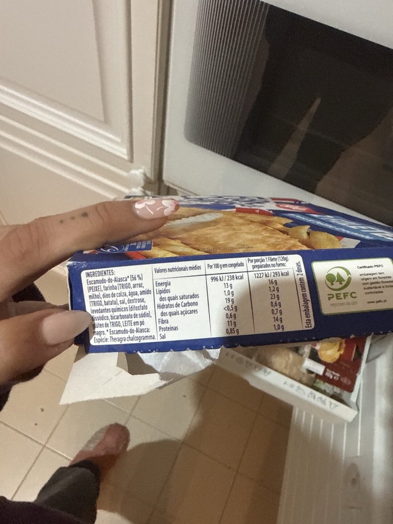 Foto da tabela nutricional