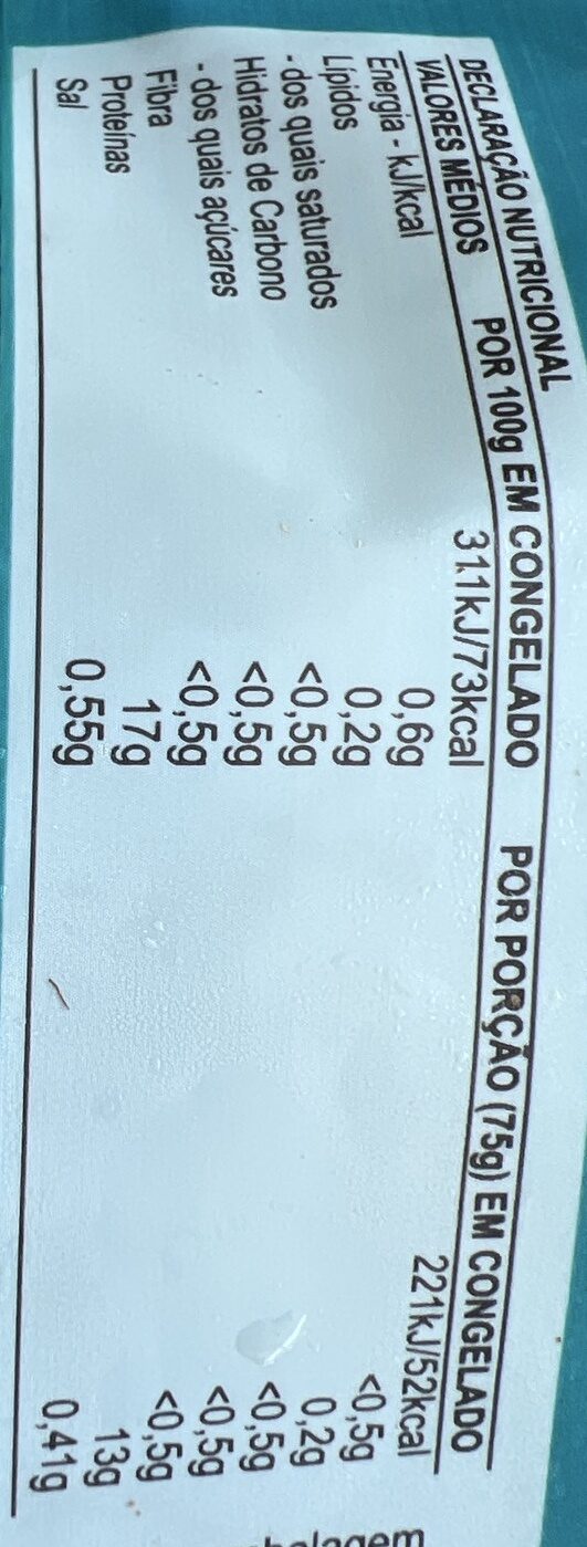 Foto da tabela nutricional