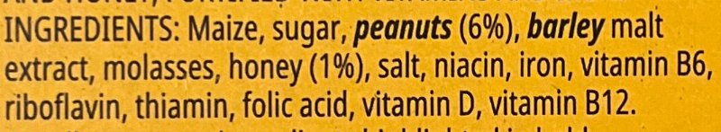 Foto da lista de ingredientes