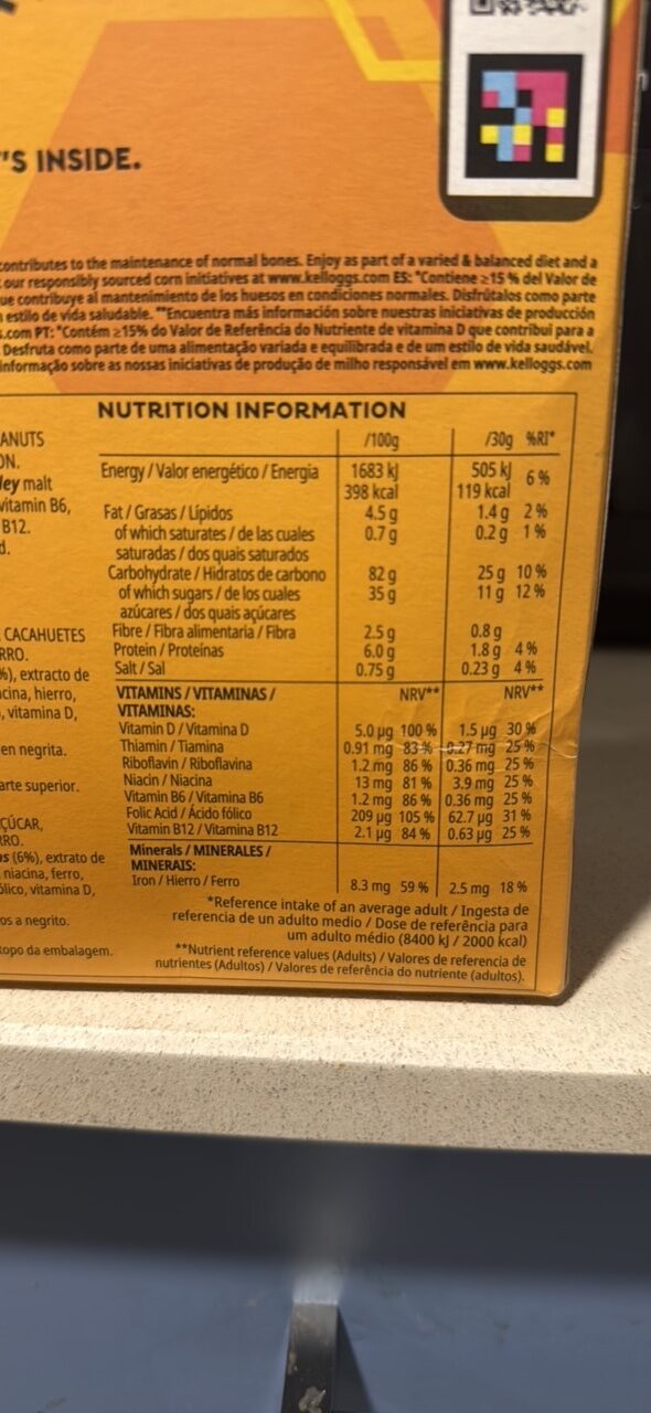 Foto da tabela nutricional