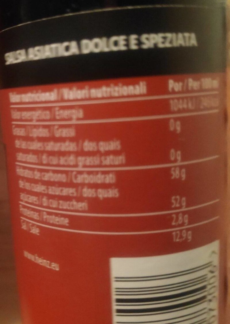 Foto da tabela nutricional