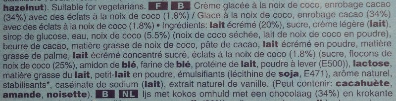 Foto da lista de ingredientes