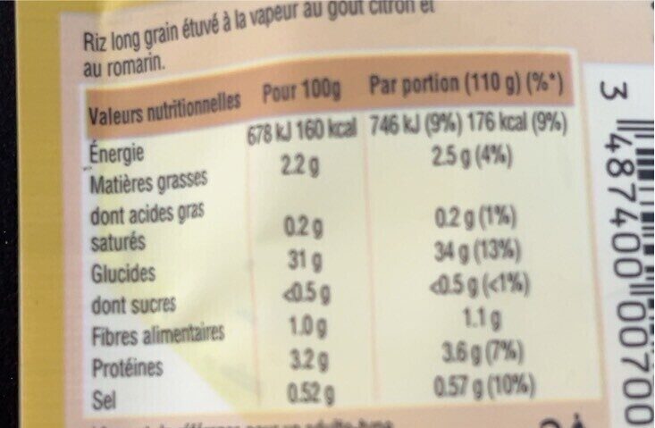 Foto da tabela nutricional