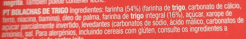Foto da lista de ingredientes