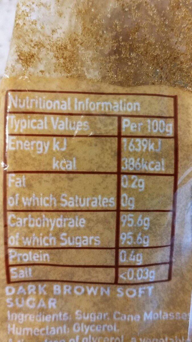 Foto da tabela nutricional