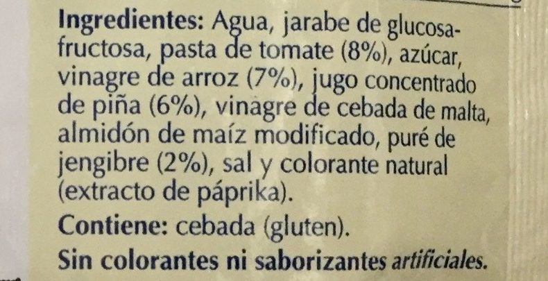 Foto da lista de ingredientes