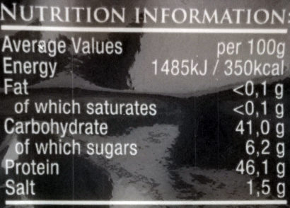 Foto da tabela nutricional