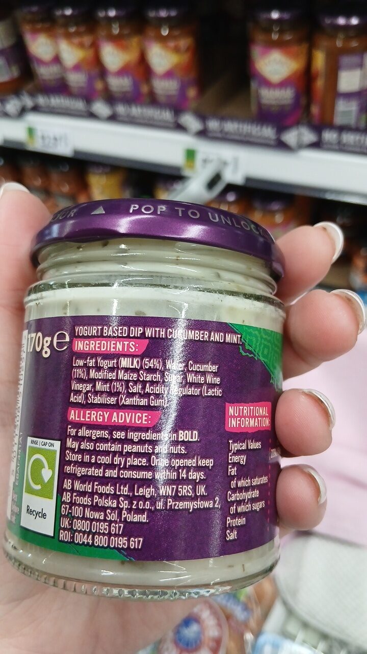 Foto da lista de ingredientes
