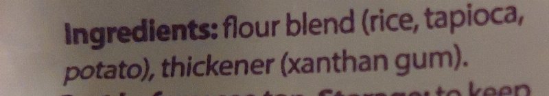 Foto da lista de ingredientes