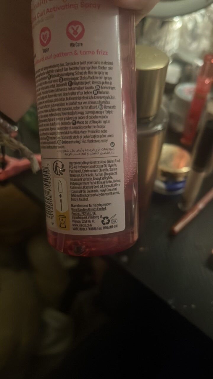 Foto da lista de ingredientes