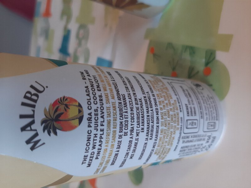Foto da lista de ingredientes