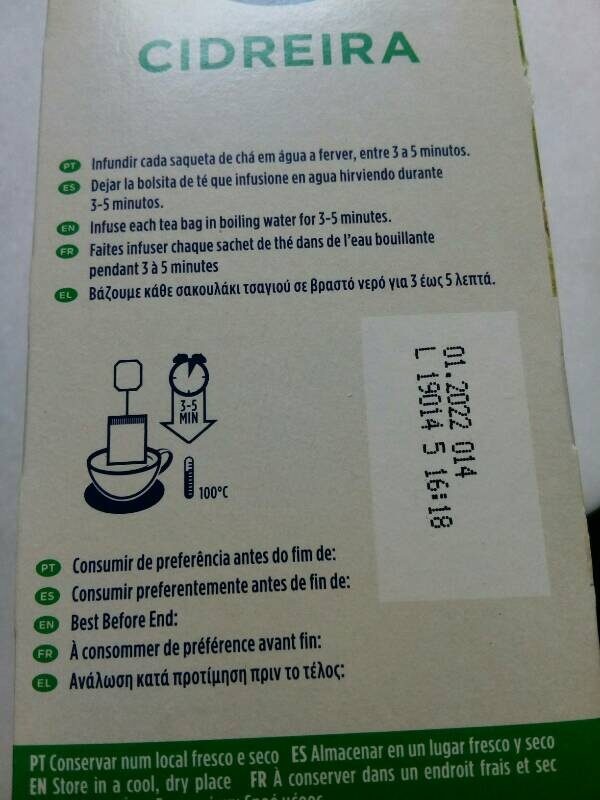 Foto da tabela nutricional