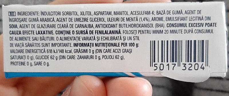Foto da lista de ingredientes