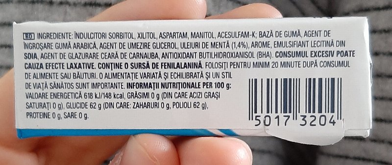 Foto da tabela nutricional