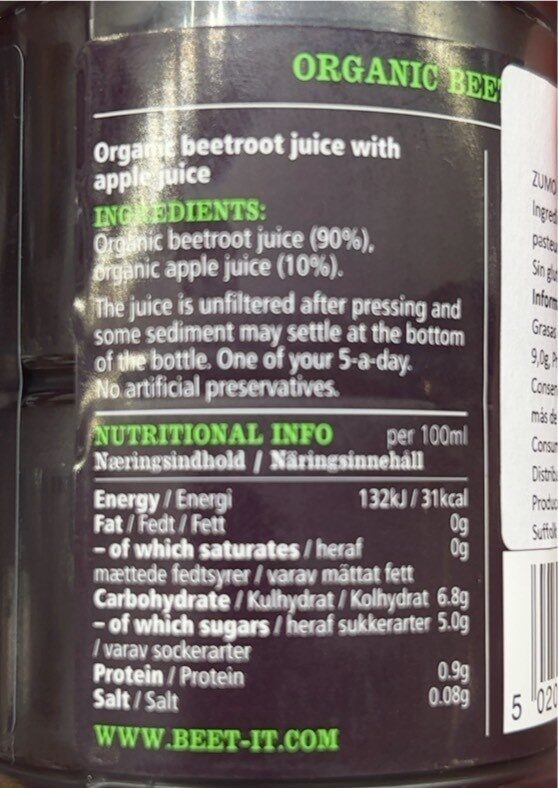 Foto da tabela nutricional