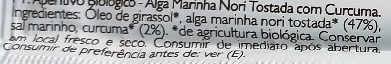 Foto da lista de ingredientes