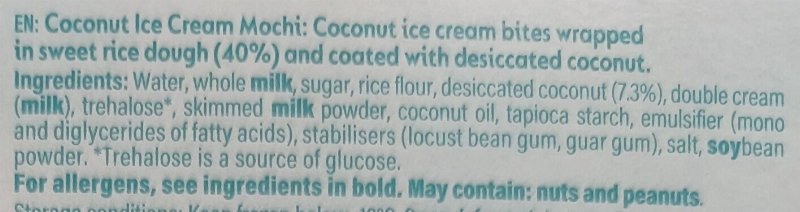 Foto da lista de ingredientes