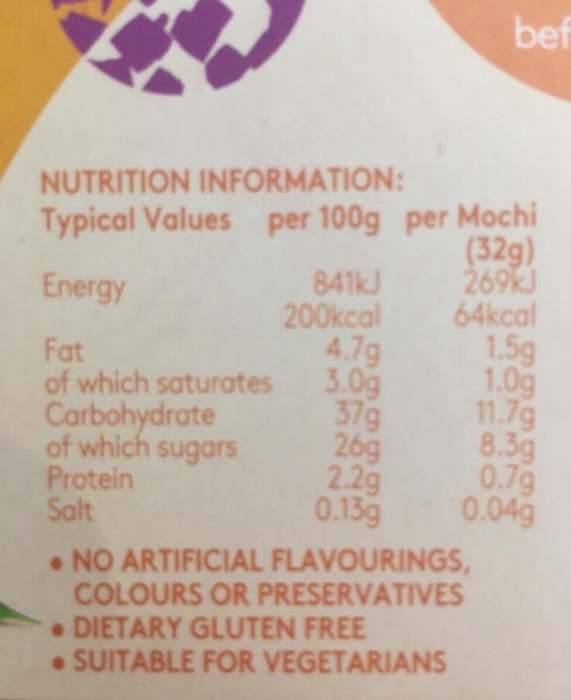 Foto da tabela nutricional