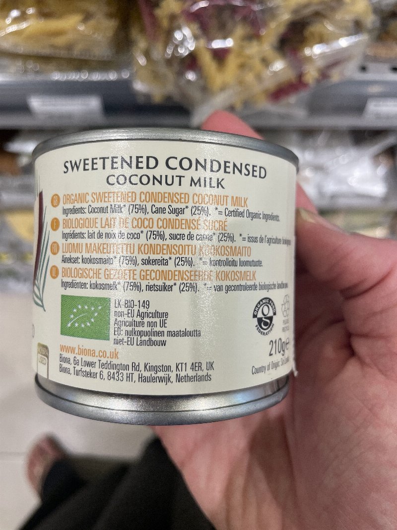 Foto da lista de ingredientes