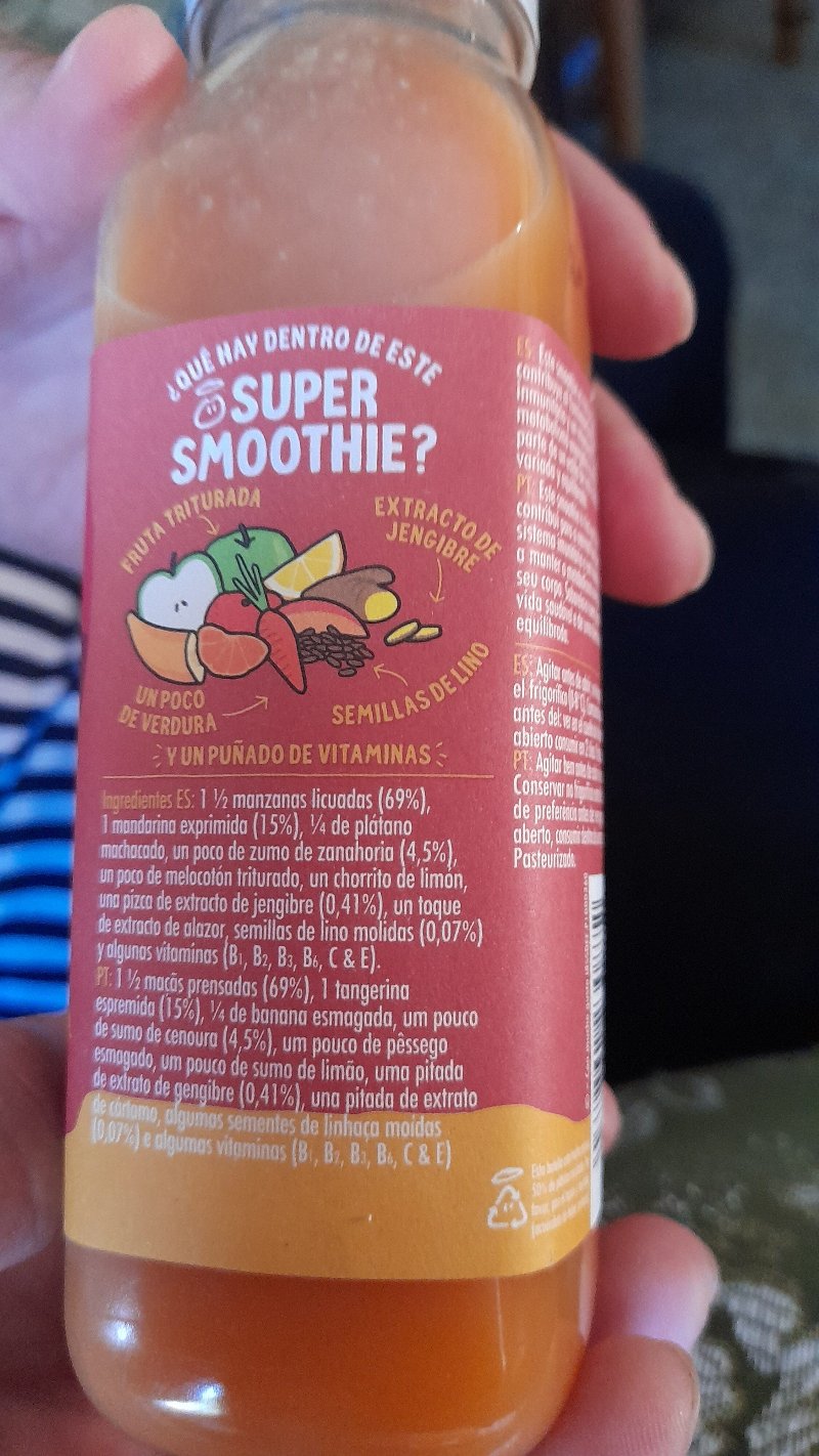 Foto da lista de ingredientes