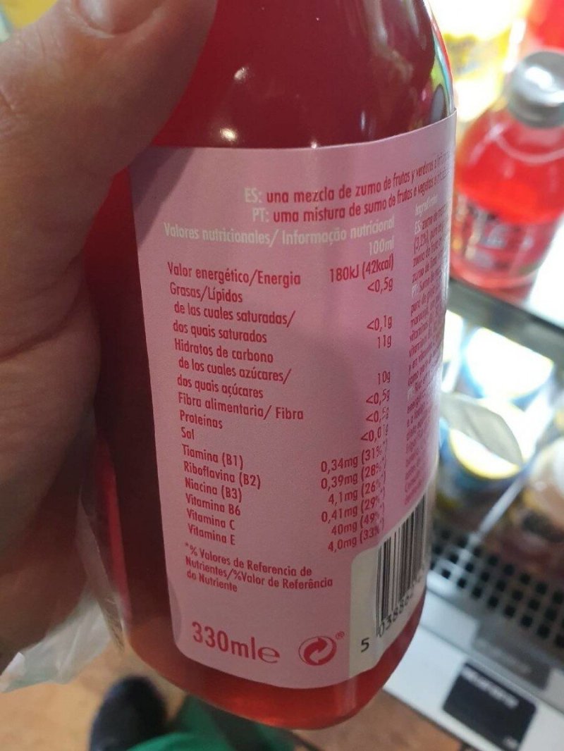 Foto da tabela nutricional