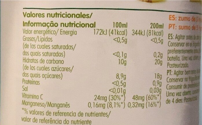 Foto da tabela nutricional