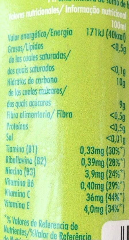 Foto da tabela nutricional