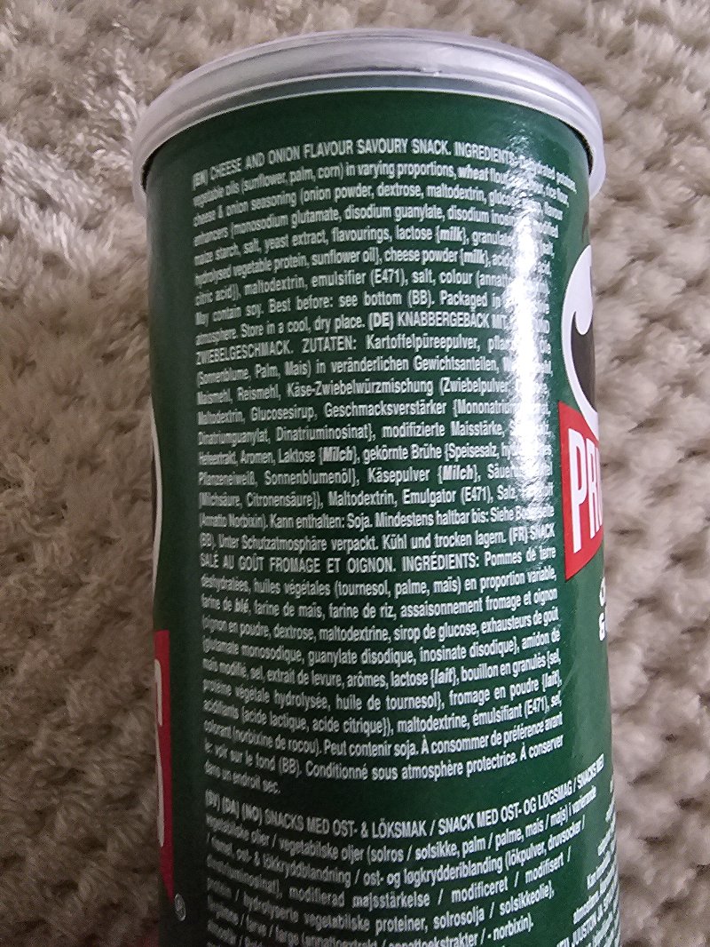 Foto da lista de ingredientes