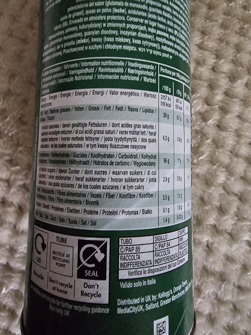 Foto da tabela nutricional