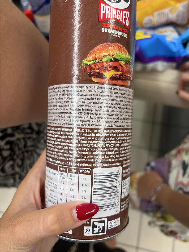 Foto da lista de ingredientes