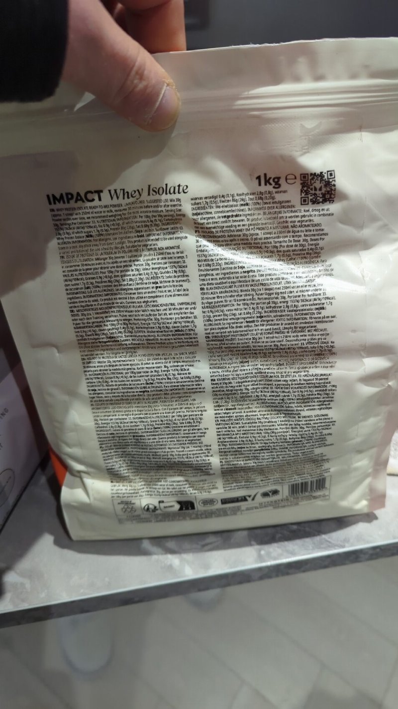 Foto da tabela nutricional