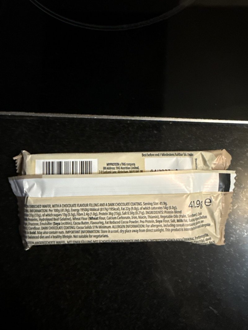Foto da tabela nutricional