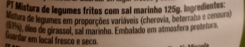 Foto da lista de ingredientes