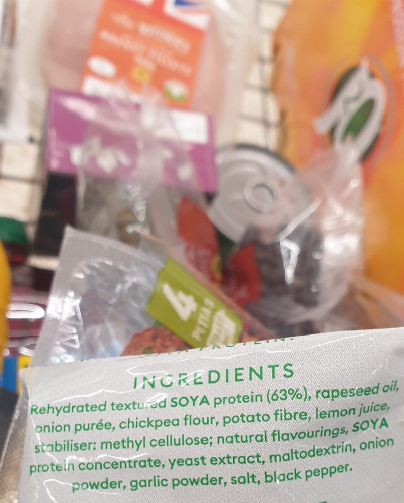 Foto da lista de ingredientes
