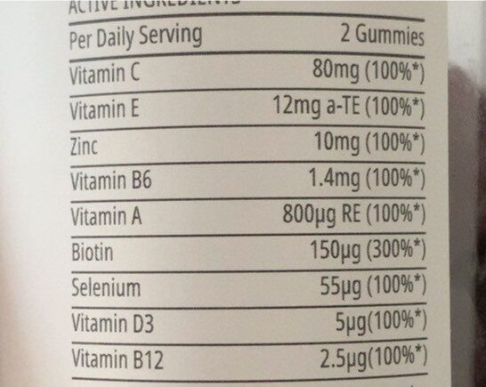 Foto da tabela nutricional