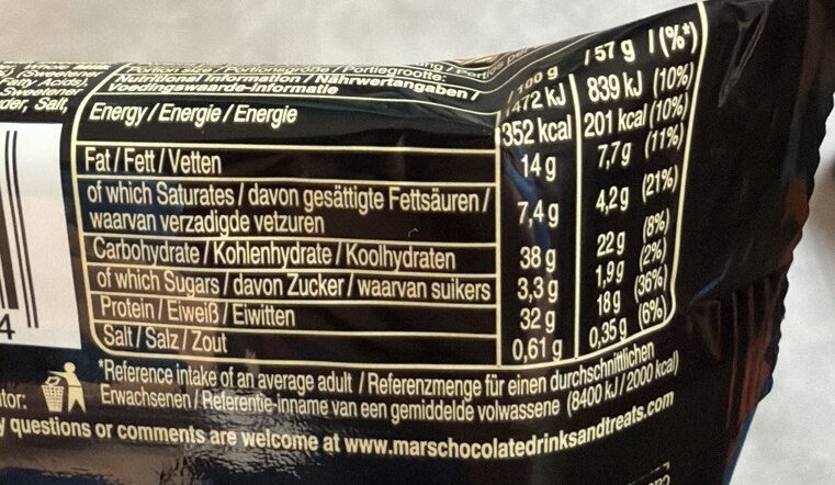 Foto da tabela nutricional