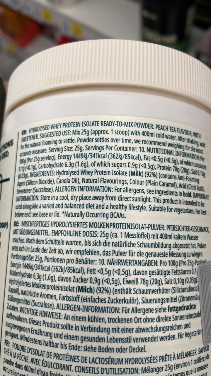 Foto da lista de ingredientes