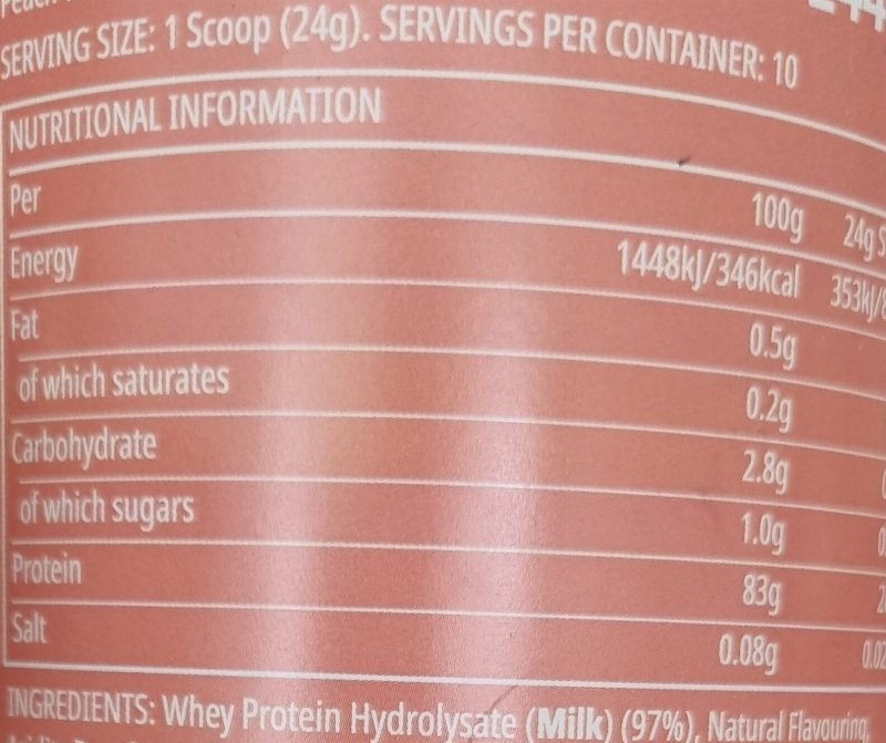 Foto da tabela nutricional